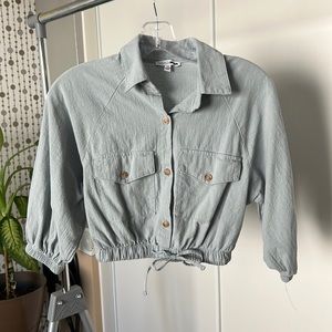 Light Turquoise Blue Crop Top